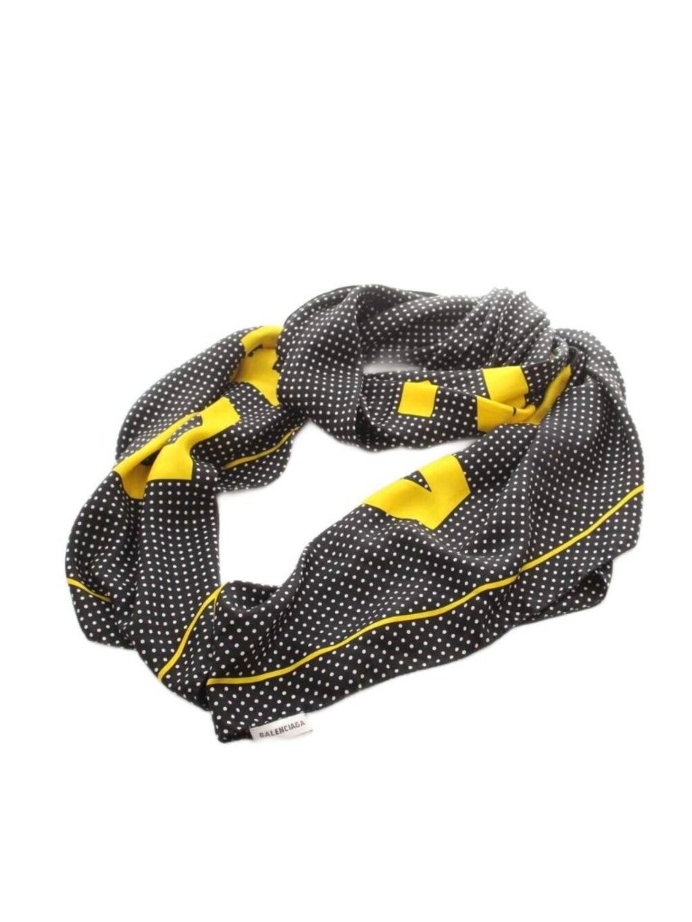 Balenciaga Logo Dot Scarf Black White Yellow